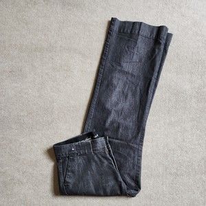 Lee No Gap Waistband Trouser Style Jeans Womens SIze 12 Gray Wide Leg Stretch